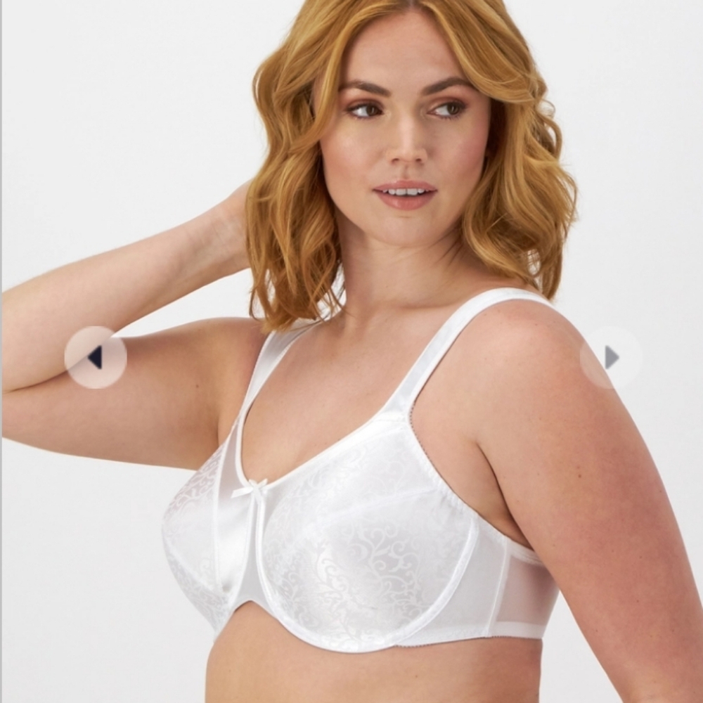 NWT Satin Tracings Underwire Minimizer Bra white 40DDD/40F